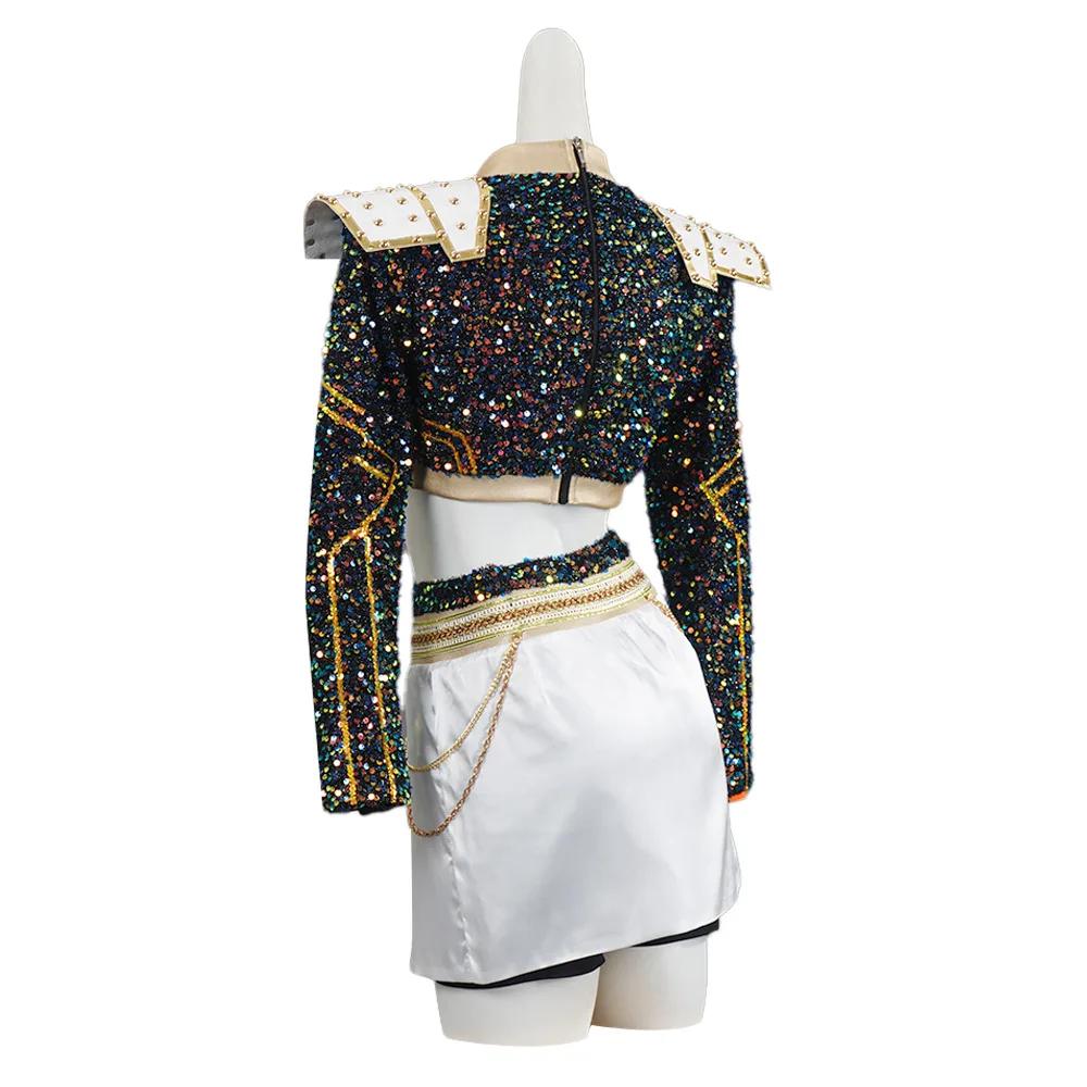 Женский блестящий K-pop Костюм для косплея Охотники на демонов Зои Набор Зои Парик для детей Девочки Косплей Костюмы Хант рикс Хэллоуин Вечеринка Реквизит