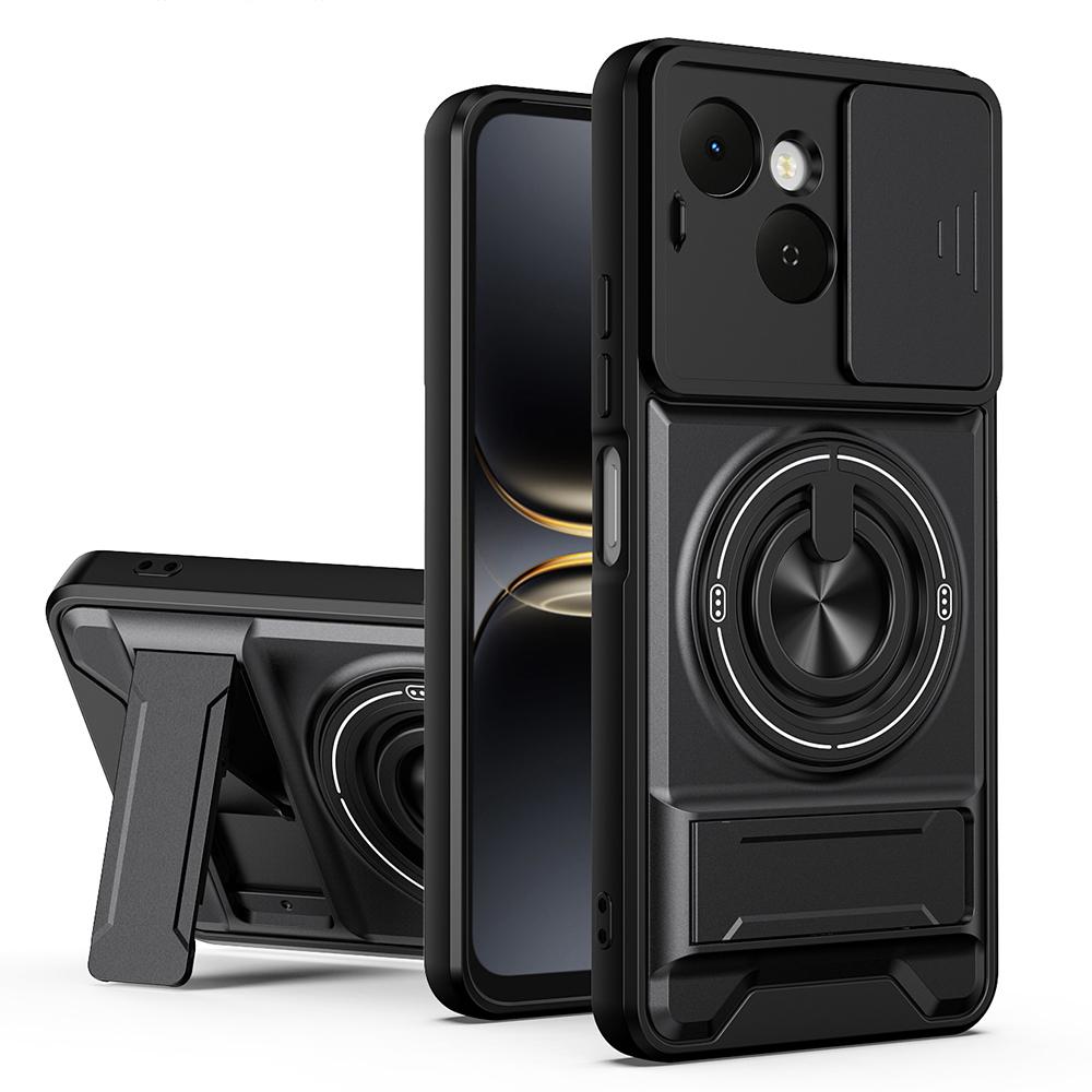 KEYSION Магнитный чехол для телефона TECNO Spark 40C 4G с защитой выдвижной камеры, вертикальной подставкой, кольцом 360° и ударопрочной задней крышкой
