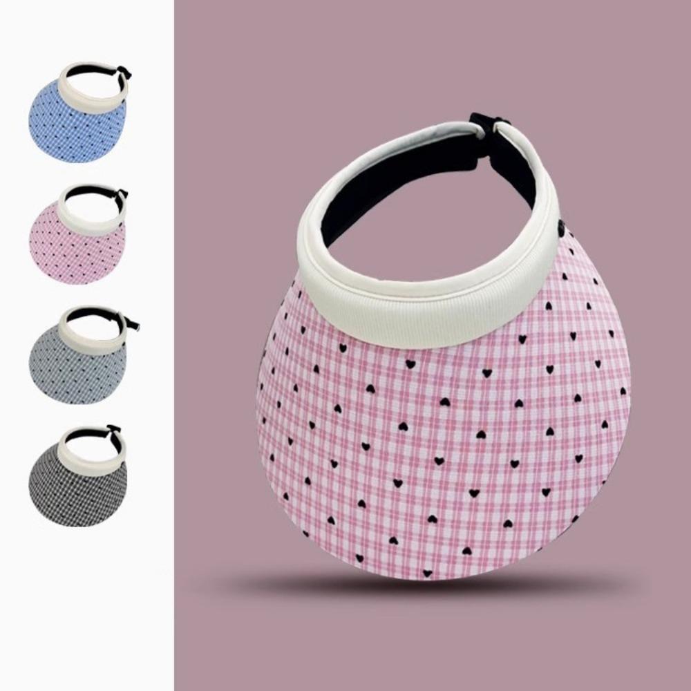 Anti-UV Woman Sun Hat Colorful Dot Visor Cap Fashion Empty Top Cap Female