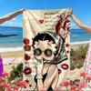 doll Print Beach Towel, Versatile Lightweight Absorbent Beach Towel for Pool Surf Yoga Bathroom, Perfect Birthday Holiday Gift