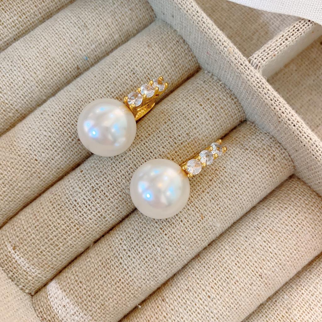 Pink Pearl Earrings Women'S Design High-End Light Luxury French Stud Earrings