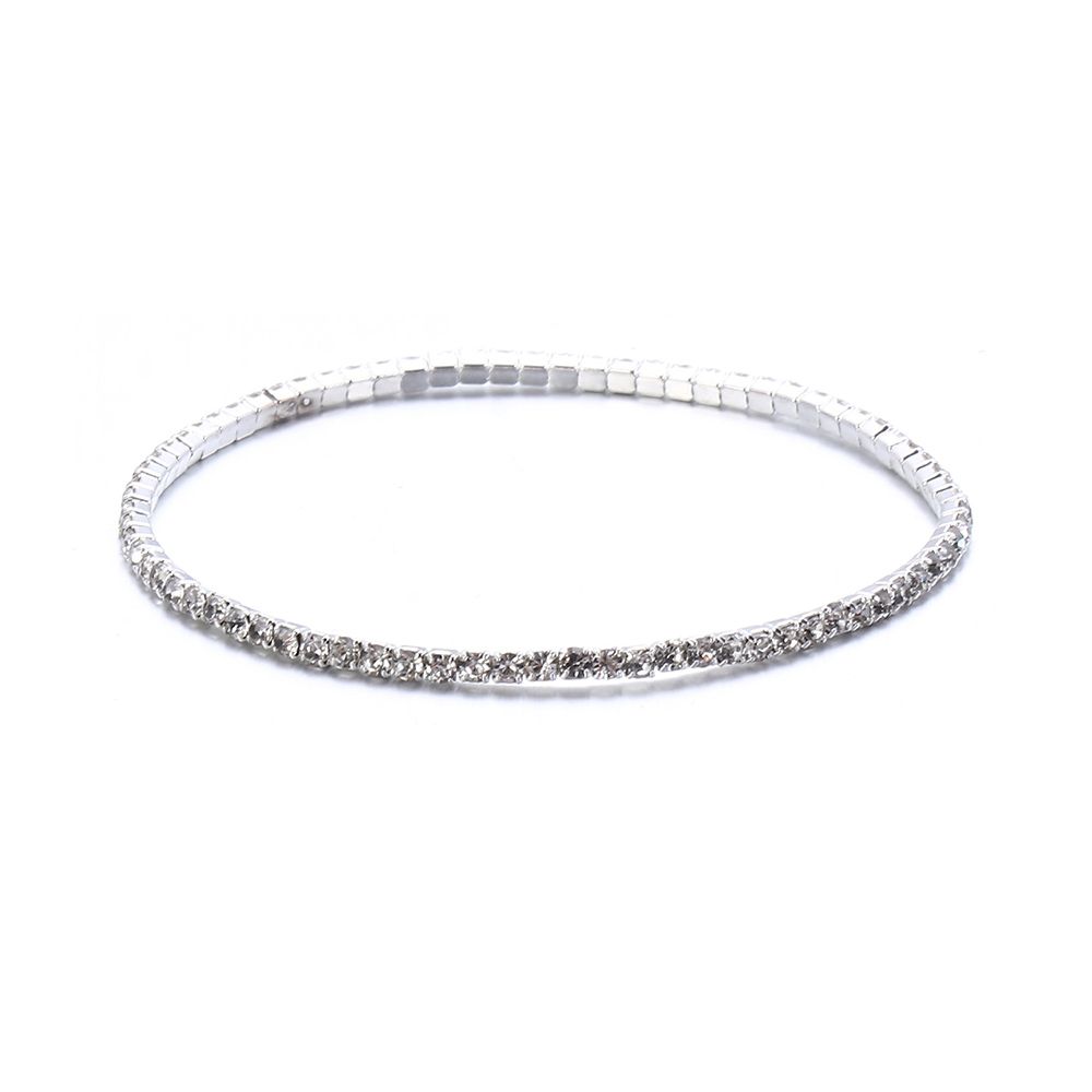 Эластичные Блестящие Модные Ювелирные Изделия Браслеты-Манжеты Браслеты со Стразами Хрустальный Браслет