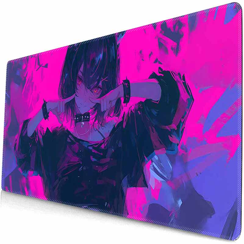 Игровой коврик для мыши с аниме-девушками Overwatch, крутой фиолетовый коврик для мыши, большой противоскользящий коврик для мыши и клавиатуры
