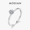 Simple Vintage Stars Shape Cubic Zirconia Ring 925 Sterling Silver Trendy Stackable Finger Rings For Women Girl Jewelry