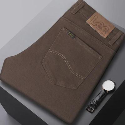 2024 Осень/Зима Мужские Повседневные Прямые Хлопковые Джинсы с Высокой Талией