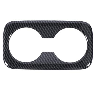Накладка на панель подстаканника заднего сиденья, отделка с рисунком под углеволокно, крышка рамки подстаканника для воды заднего сиденья
