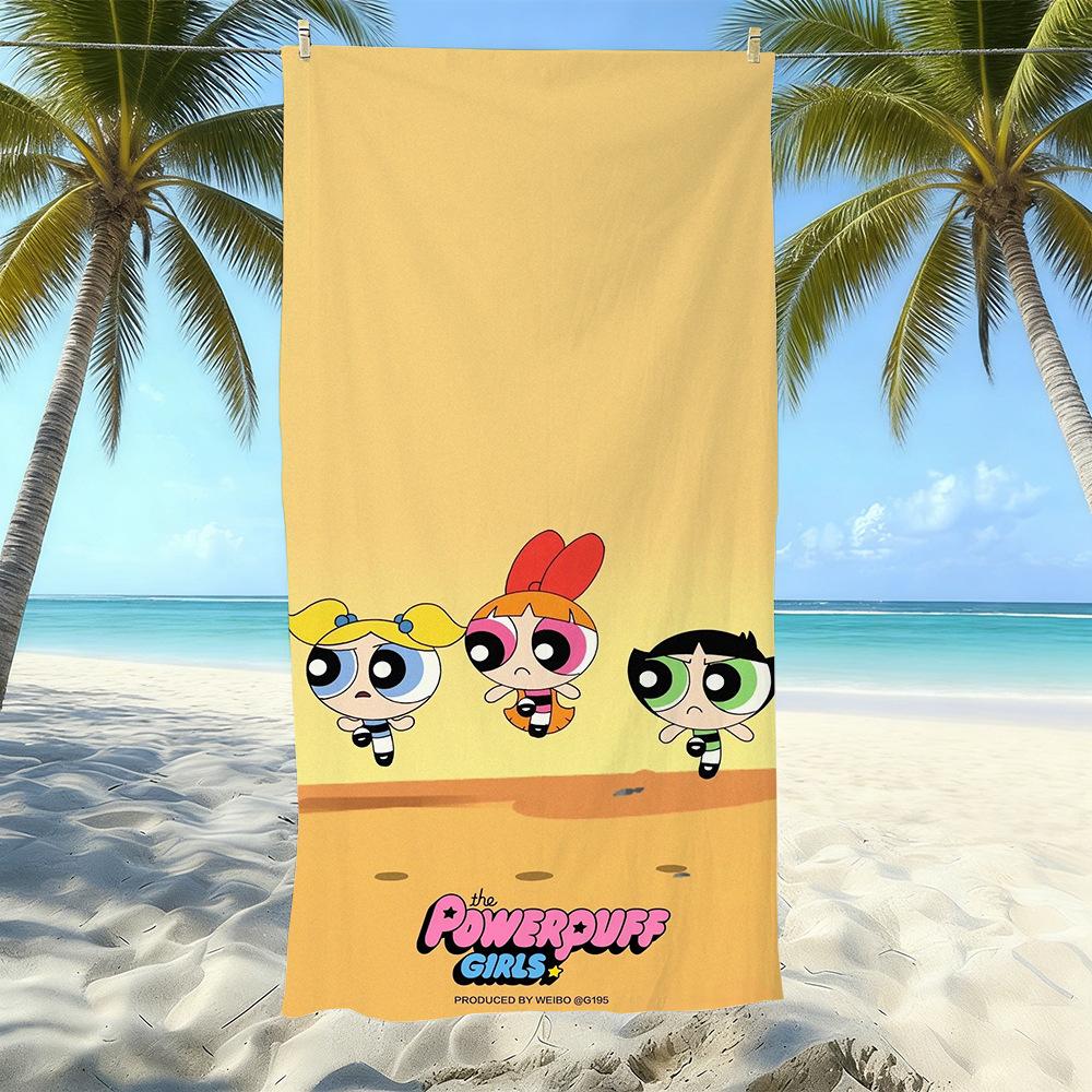 Cartoon Flying Little Policewoman Microfiber Beach Towel Quick-Drying Water-Absorbing Children'S Swimming Bath Towel Travel Portable Large Ruler