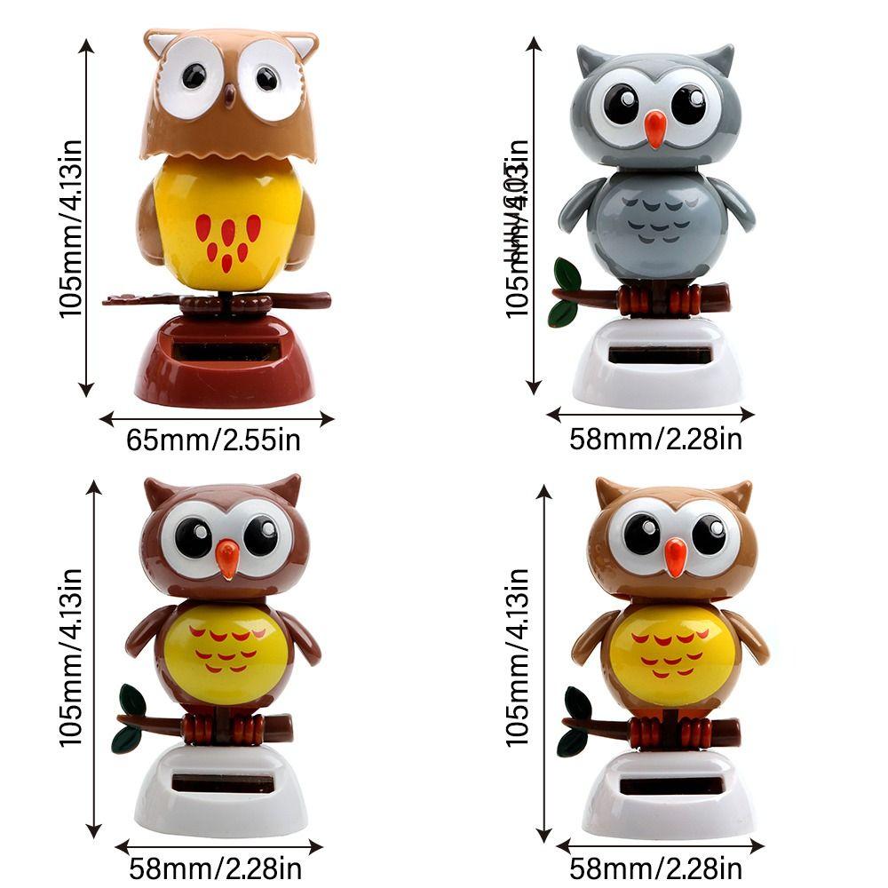 Office Solar Powered Animal Shaking Head Toy Car Ornament Decoration Owl Dancing Doll Swinging Toy