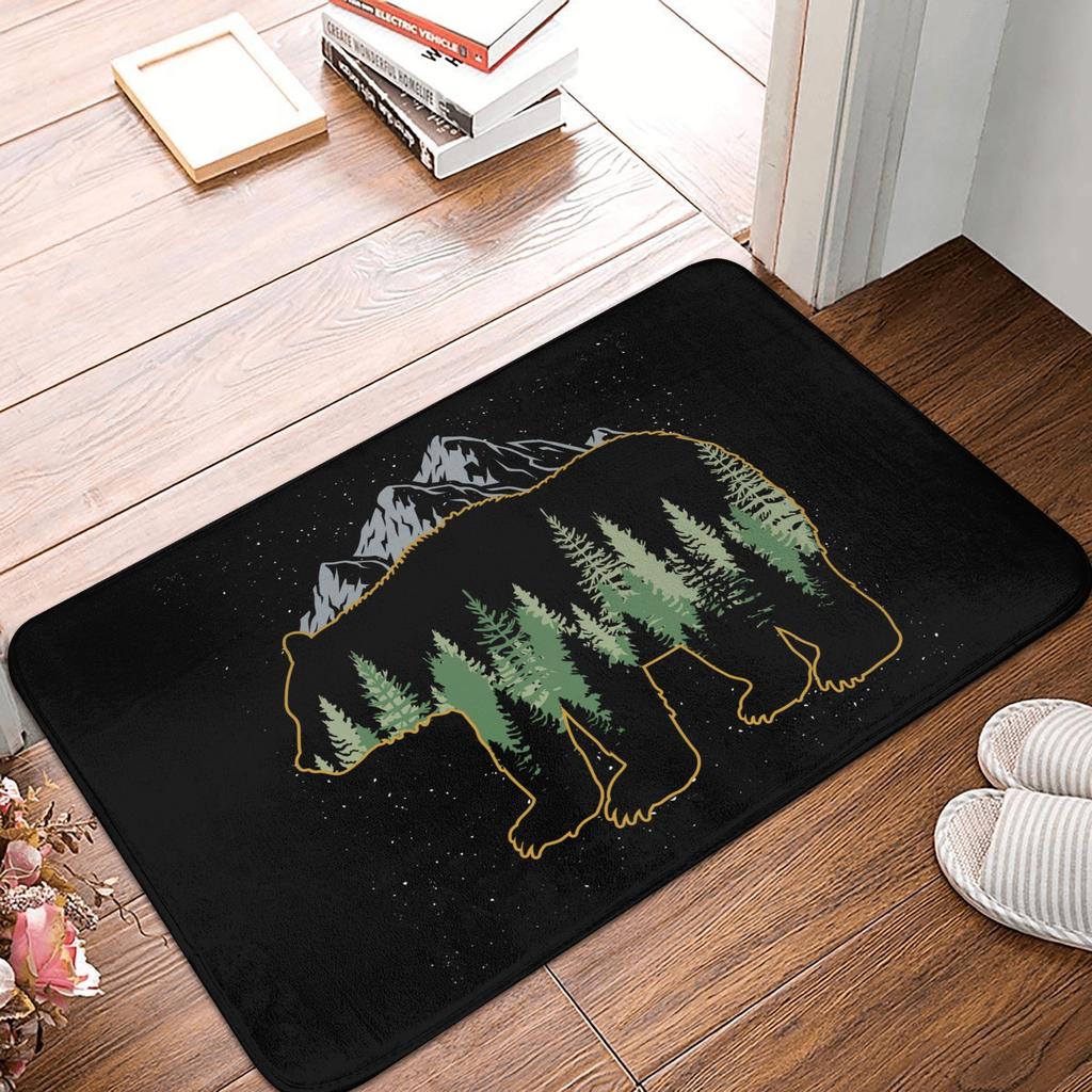 Angry Bear Doormat Anti-Slip Entrance Kitchen Bath Door Floor Mat Garden Rug Carpet Footpad