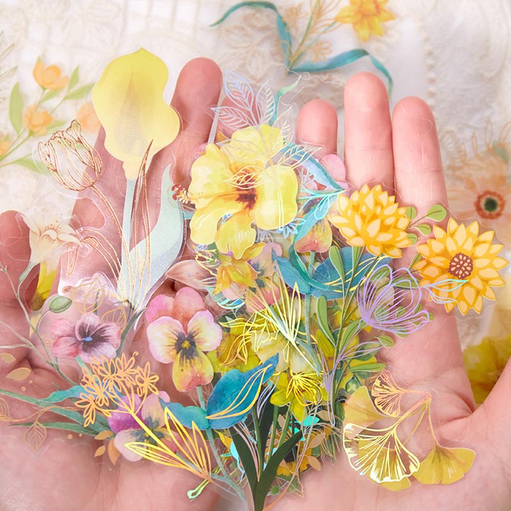 1 сумка, набор красивых цветочных наклеек, завод, ручной учет, материал «сделай сам», декоративные канцелярские наклейки ZPG