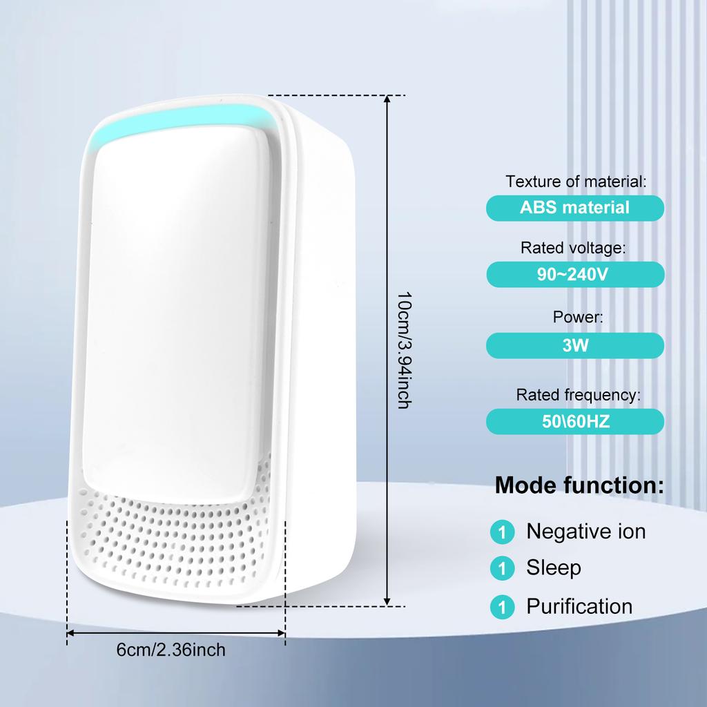 2PCS/1PCS Plug in Air Ionizer Negative Ion Air Purifier Portable Air Cleaner Small Ionizer Air Purifier Filterless Room