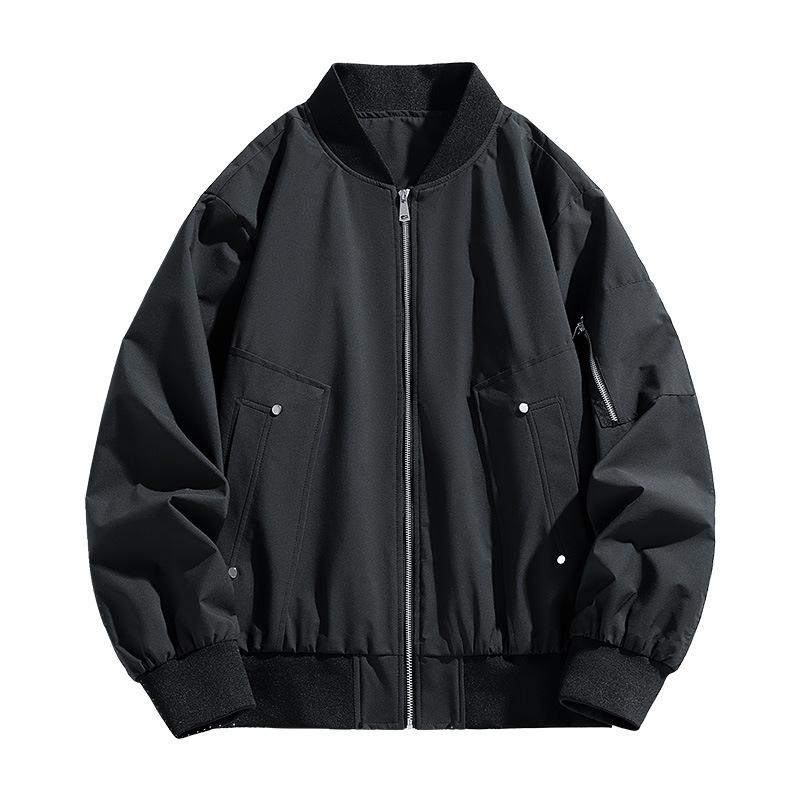 Fattened Plus Size Spring and Autumn New Flight Jacket Trendy Versatile Casual Loose Tooling Baseball Collar Jacket Men