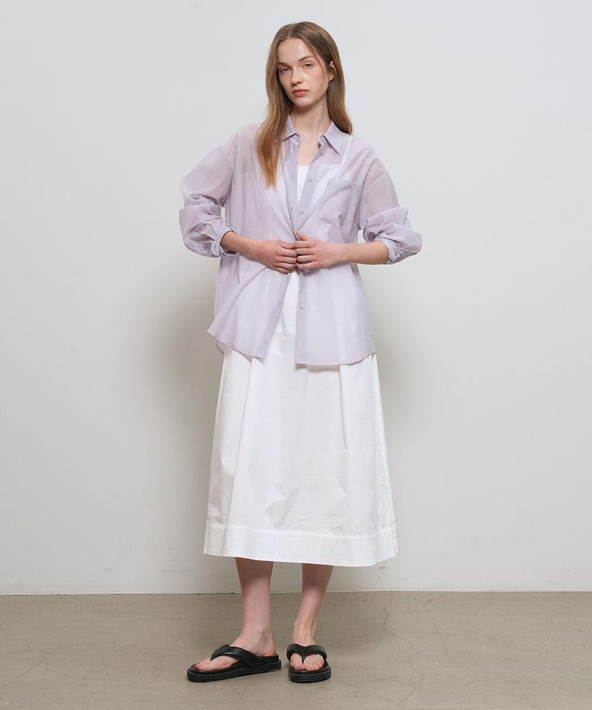 GENERALIDEA Summer Wrinkle Sheer Shirt [Lavender] / Wbe2L03531