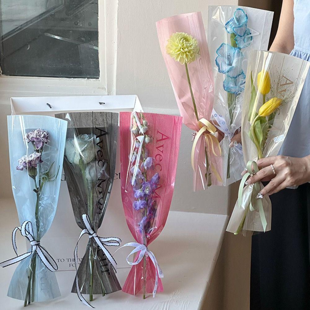 20PCS Waterproof Single Flower Packaging Bag Package Supplies Bouquet Packing Material Mother's Day