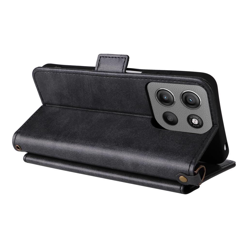 Кожаный чехол для Motorola Moto G15 Power 4G/G15 4G с магнитной застежкой, кошельком-подставкой, чехол для телефона с ремешком через плечо