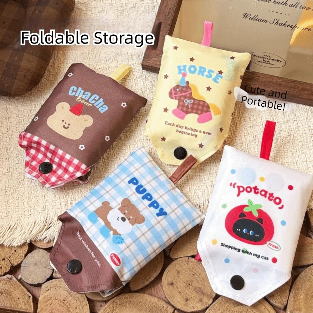 Reusable Eco-Friendly Bag Kawaii Cartoon Handbag Tote Bag Foldable Shopping Bag  Men
