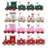 Christmas Wooden Train Train Toys Dessert Decoration Free Patchwork Mini Christmas Train Christmas Decoration