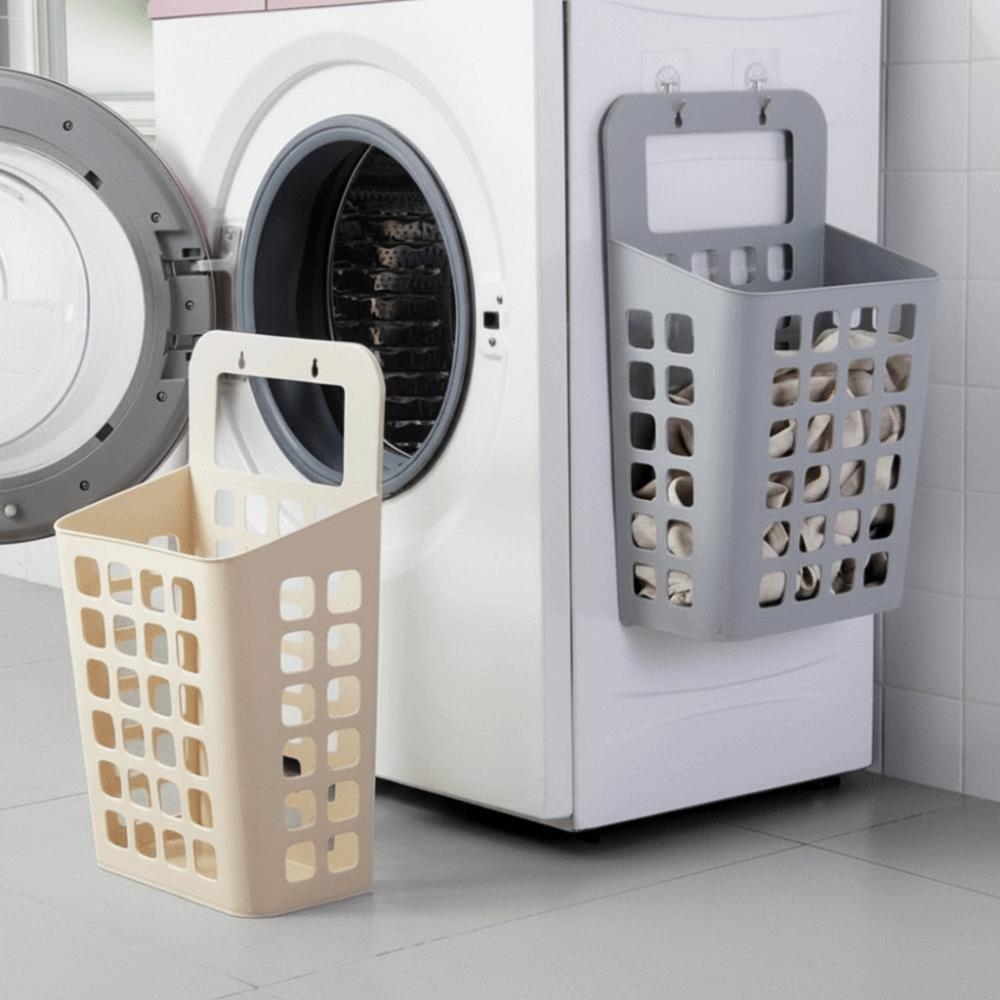 Folded Hanging Laundry Basket Draining Holes Dirty Laundry Organizer Bedroom Closet