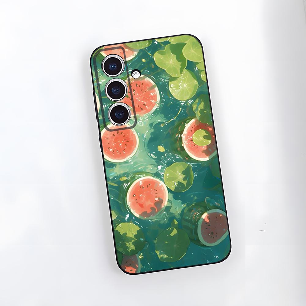 Мультяшный чехол для телефона с арбузом Для Samsung A25 A13 A33 5G A54 A36 A35 A56 A52 A14 Ударопрочный мягкий чехол