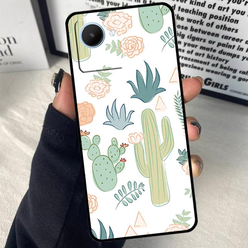 Cactus Pattern For Realme C55 C75 C67 C63 C51 C61 C53 C35 C65 C71 11 12 13 14 Pro Plus GT6 GT7 15 Pro Case
