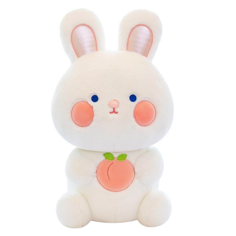 Peach Cartoon Rabbit Plush Toy Stuffed Doll Animal Decoration Cute Kids Gift
