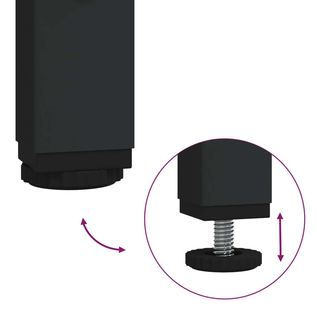 Nightstand Set of 2 Black Oak Effect 40 x 42 x 55 cm