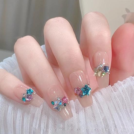 1000 шт./компл. акриловые стразы для дизайна ногтей, ассорти из мини-звезд, сердец, капель воды, цветов, геометрических форм, подвески для самостоятельного украшения ногтей, аксессуары
