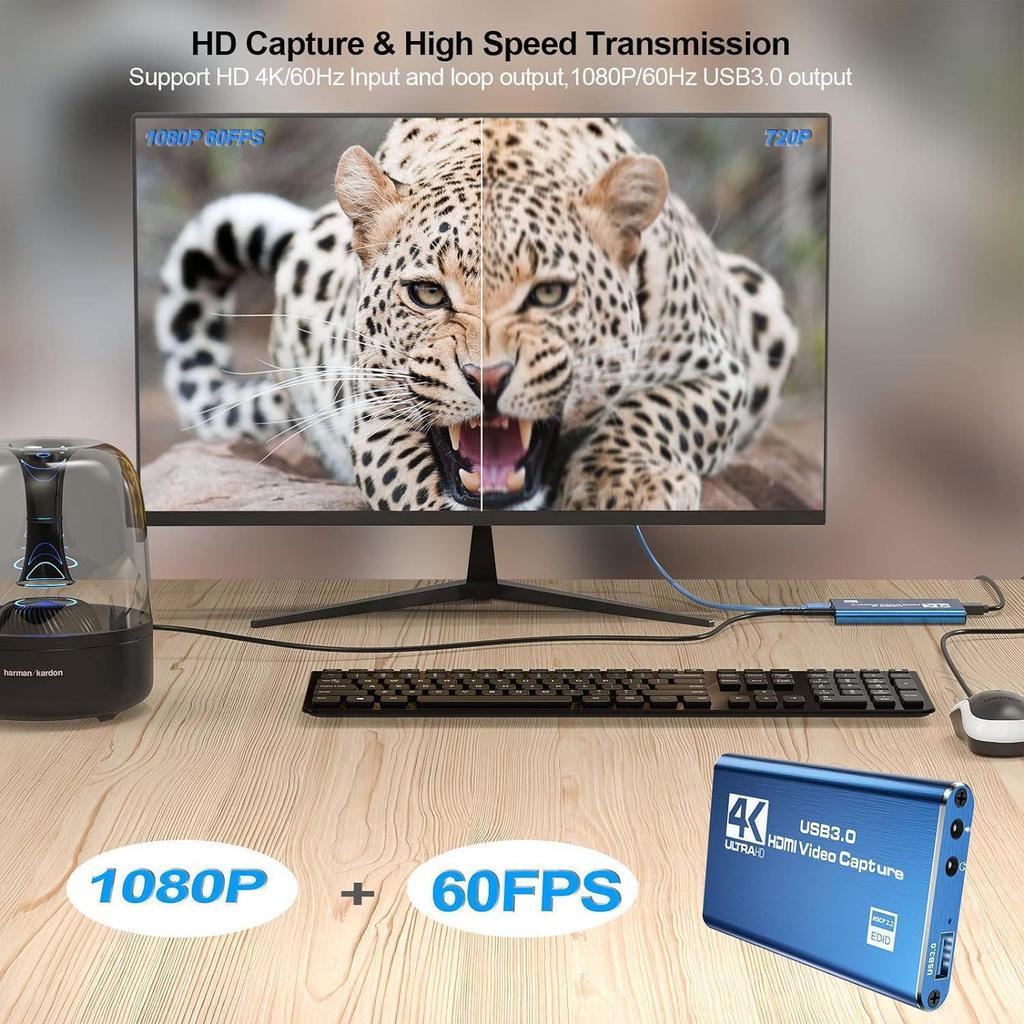 Карта захвата HD-видео USB 3.0 HDMI для мобильного и ПК-гейминга, прямой трансляции, записи, совместимая с чипом 2131 Захват HDTV