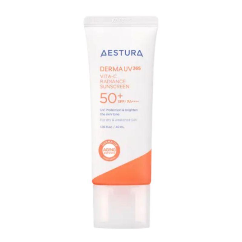 Aestura DermaUV365 Vita C Radiance Hydrating Sunscreen SPF50+ PA++++ 40ml – Brightening & Moisture UV Protection