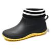 Men'S And Women'S Rubber Anti-Skid Color Neutral Ankle Rain Boots With Light Anti-Skid Rain Boots Waterproof