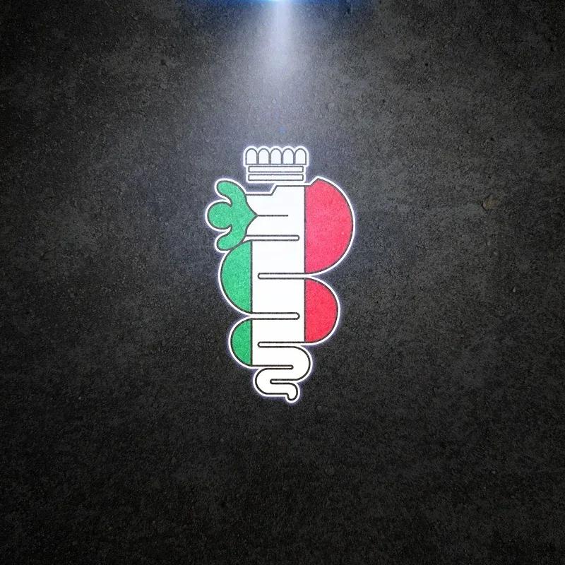 For Alfa Romeo Giulietta Mito Stelvio Giulia 159 Brera Spider LED Car Door Welcome Lights Courtesy Projector Ghost Shadow Lamp zl9