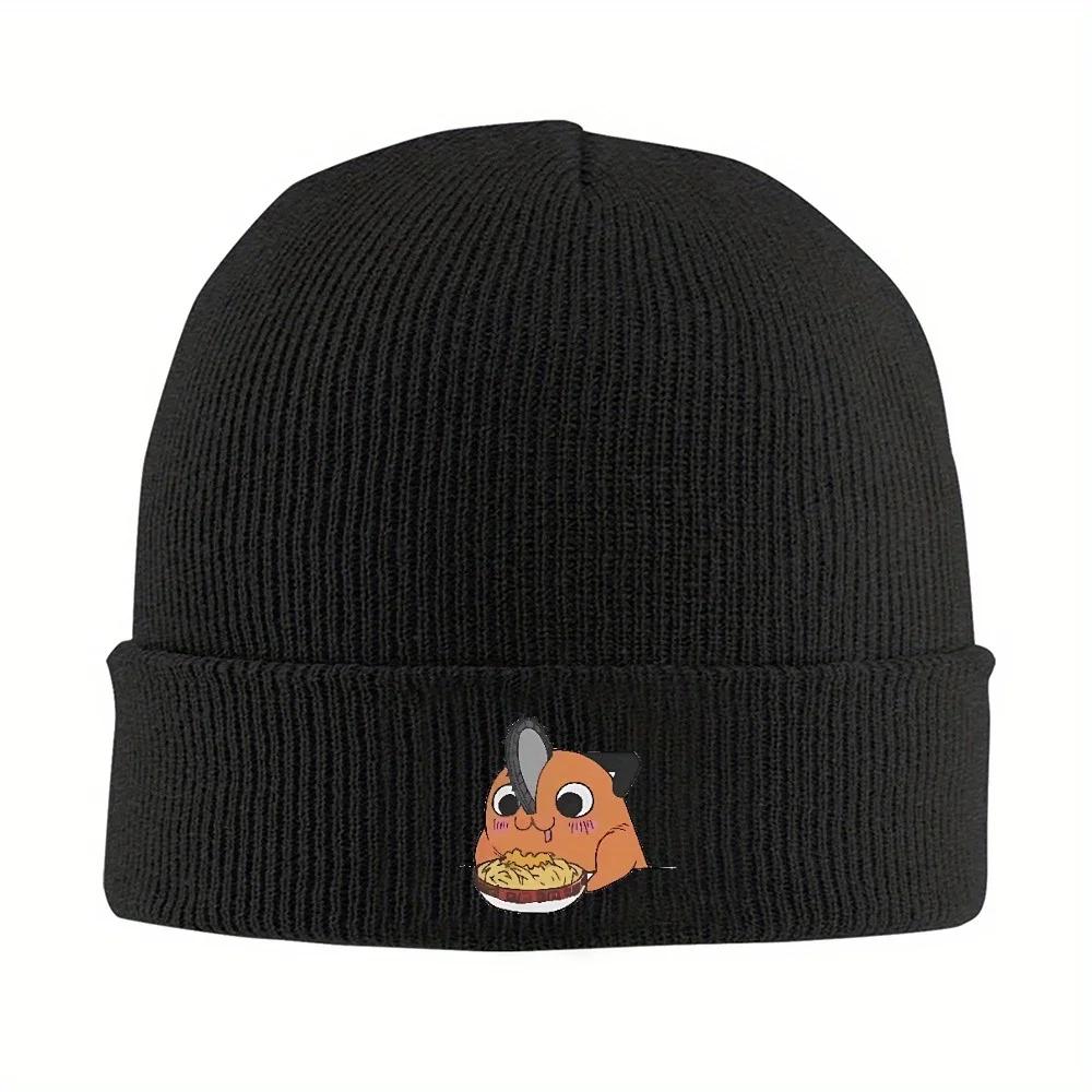 New pc Women Unisex Beanie Cute Pochita Eat RaUnisex Accessories Warm Knitted Caps Unisexga Bonnet Hats