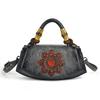 Vintage Embossed Leather Handbags for Women Designer Crossbody Shoulder Bag with Top Handle Chinese Style Handmade Purse 2025