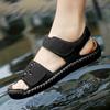 Кожаные мужские пляжные сандалии для воды, летние уличные повседневные спортивные сандалии с закрытым носком, нескользящие мягкие походные забродные кроссовки