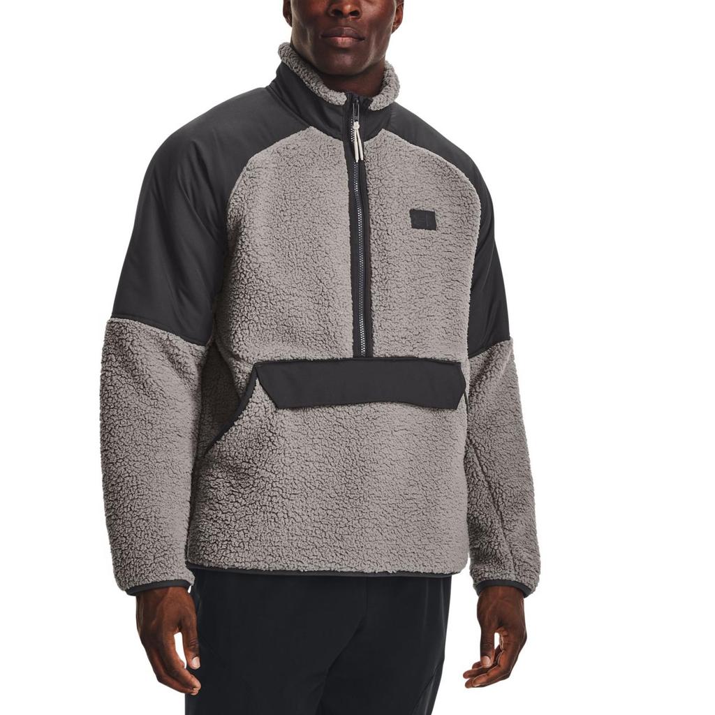 Under Armour Нашивка с логотипом Color Block, полумолния, ретро-спортивная мужская куртка с воротником-стойкой, серая 1373656-294