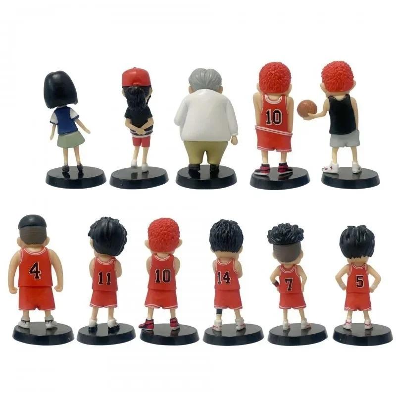 8 Pcs/Set Slam Dunk Series Anime Figures 6.5-7.5cm Sakuragi Hanamichi Rukawa Kaede Q Version Standing Posture Model Ornaments