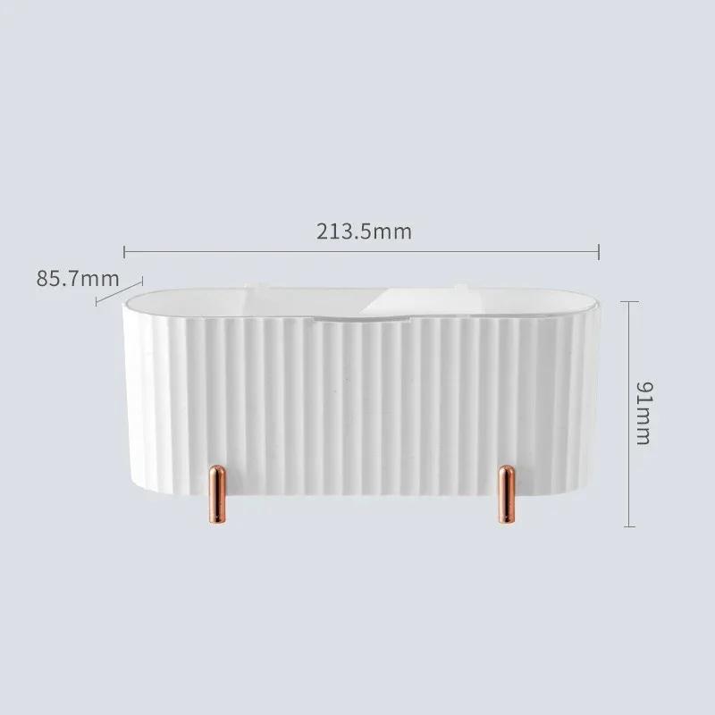 Desktop Cosmetics Storage Box Dust-proof Makeup Organizer For Cotton Pads Swabs Beauty Egg Holder Bathroom Jewelry Organizer