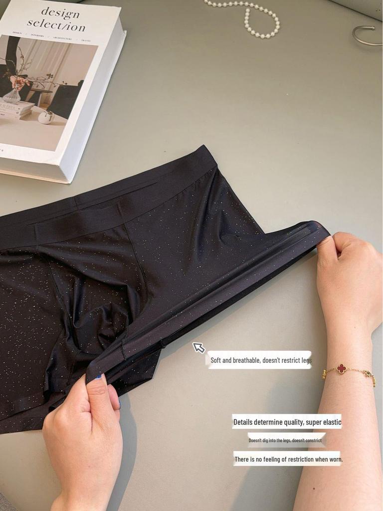 Антибактериальные мужские боксеры из ледяного шелка с гипсофилой 10А - 50 г Прозрачная плавающая маска