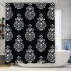 Роскошный набор штор для душа с белым дамасским узором на черной ткани. Декоративная водонепроницаемая штора для ванны и душа для ванной комнаты, дома.