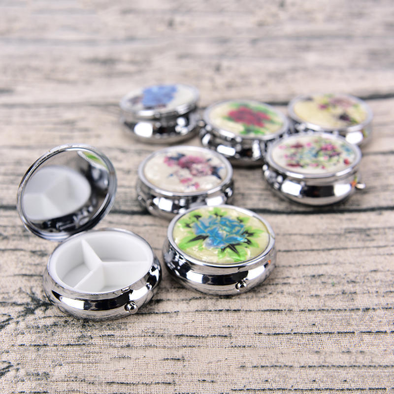 Металлический складной футляр для таблеток, органайзер для лекарств, коробка для таблеток, контейнер для хранения косметики