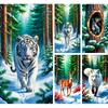 Тигр Волк Лиса в Зимнем Лесу Алмазная Вышивка Сделай Сам Крестиком Полная Выкладка Алмазная Мозаика Новая Коллекция Домашний Декор