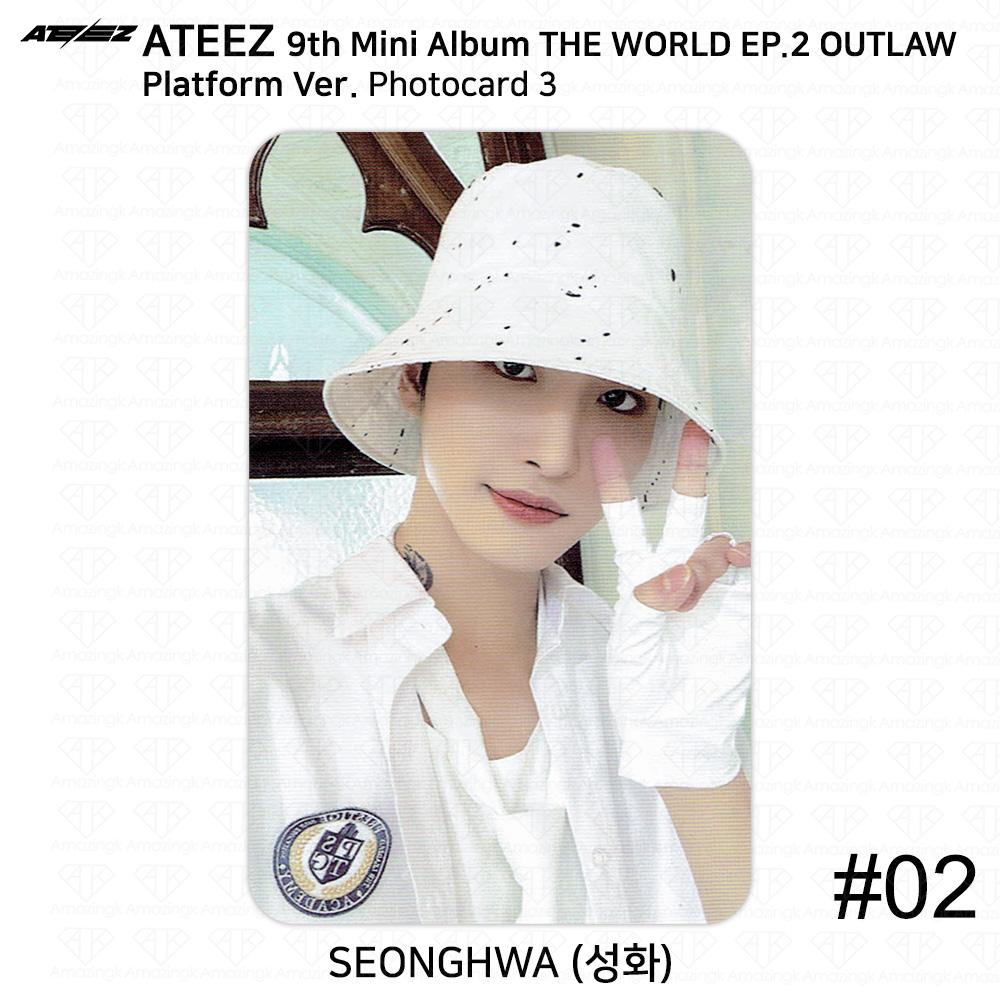 ATEEZ Девятый мини-альбом THE WORLD EP.2 OUTLAW Platform Ver Официальная фотокарточка 1 2 3