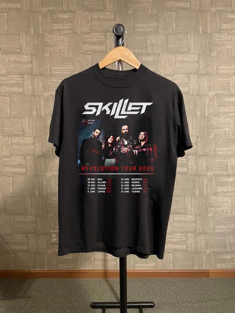 Skillet Band Tour 2025 Black Unisex Cotton S5XL Gift For Fans Shirt MI306 Unisex T-Shirt