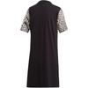 Adidas Originals Logo Patchwork Leopard Print Short Sleeve Dress Women Dresses Black DV0120