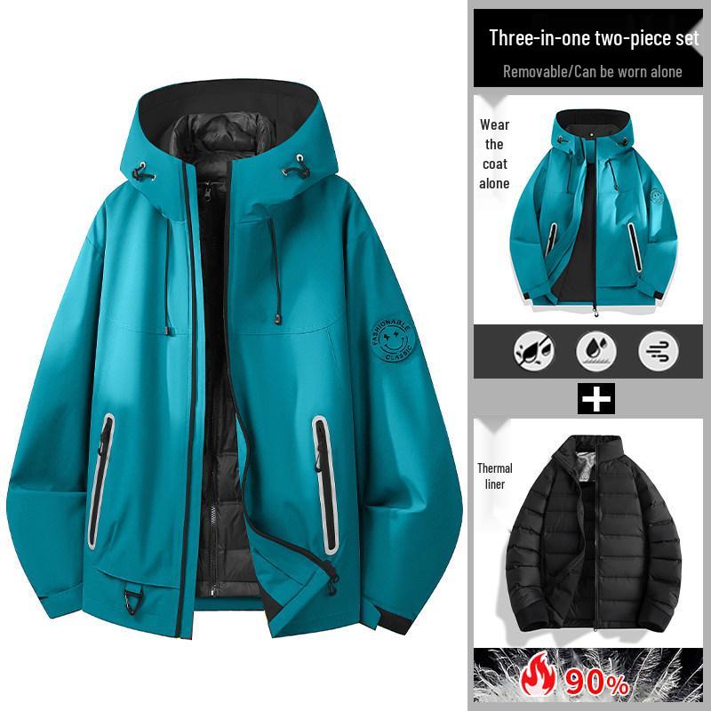 Женская куртка 3-в-1 Soft Shell: Раздельная верхняя одежда из двух частей для зимнего катания на лыжах, альпинизма и ветрозащитных активных мероприятий на свежем воздухе.