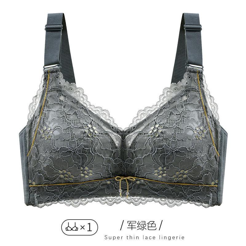 Тонкий бюстгальтер с полной чашкой, толстый мм, большая грудь, маленький и тонкий, непровисающий, без стального кольца, регулируемое нижнее белье, женское летнее белье