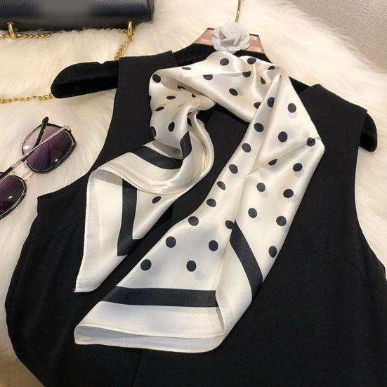 Silk Scarf for Women Soft Breathable Fashionable Neck Collar with Colorful Print Perfect for Parties Commutes