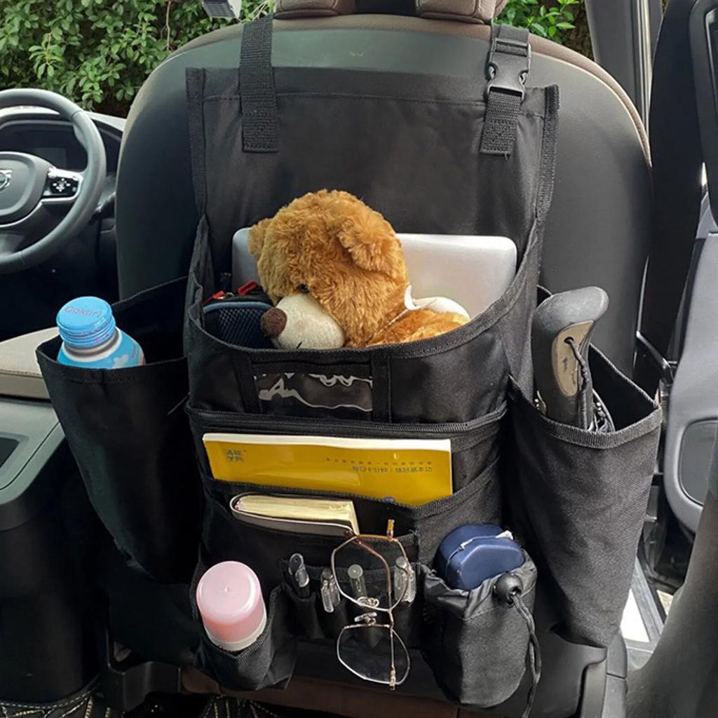 Органайзер для автомобильного сиденья, многокарманный держатель для бутылки с водой, сумка для хранения на переднем пассажирском сиденье для ноутбука, планшета, дорожные офисные аксессуары