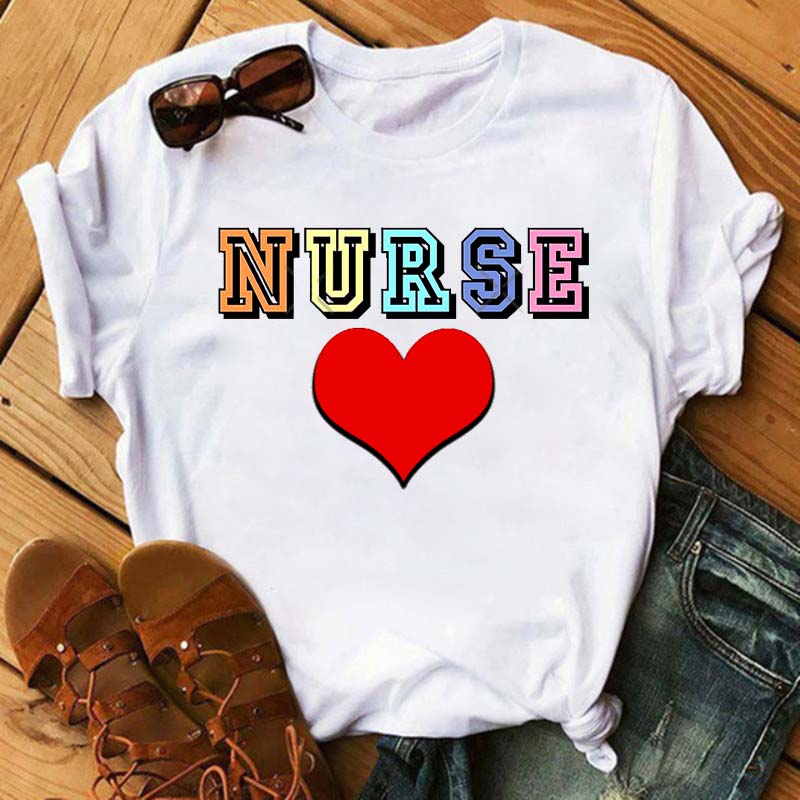 Women T-Shirt Keep Calm Funny Nurse T-Shirt Summer Nurse Graphic Printed Tops Casual Ladies Tee Harajuku Girl T-Shirts