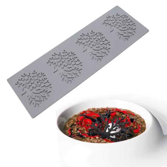 3D форма для выпечки с коралловым узором в форме листа, легко извлекаемая форма для шоколада, тонкий торт, десерт, силиконовая форма для выпечки, коврик для штамповки